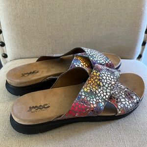 IMAC Women’s Made in Italy Mosaic Print Slip On Sandals Flats Size 9 (40)